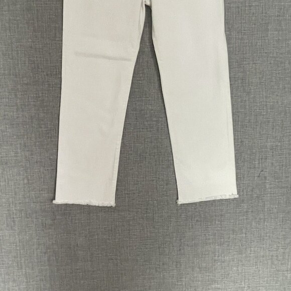 Mavi Niki Jeans Womens 25 Ivory White High Rise Straight Crop Raw Hem New - Picture 3 of 15